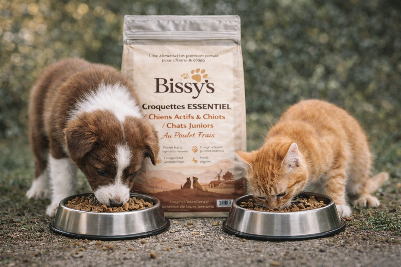 Croquettes ESSENTIEL Chien Actif ou Chiot au Poulet Frais