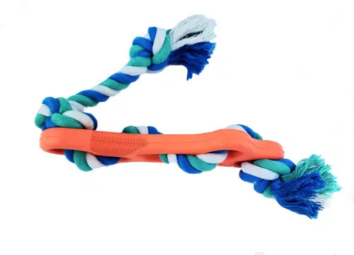 Jouet à mâcher en caoutchouc avec corde – Idéal pour chiens actifs BISSY'S